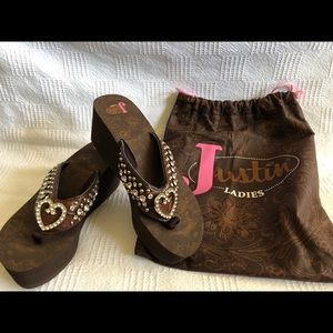 Brand new Justin sandals